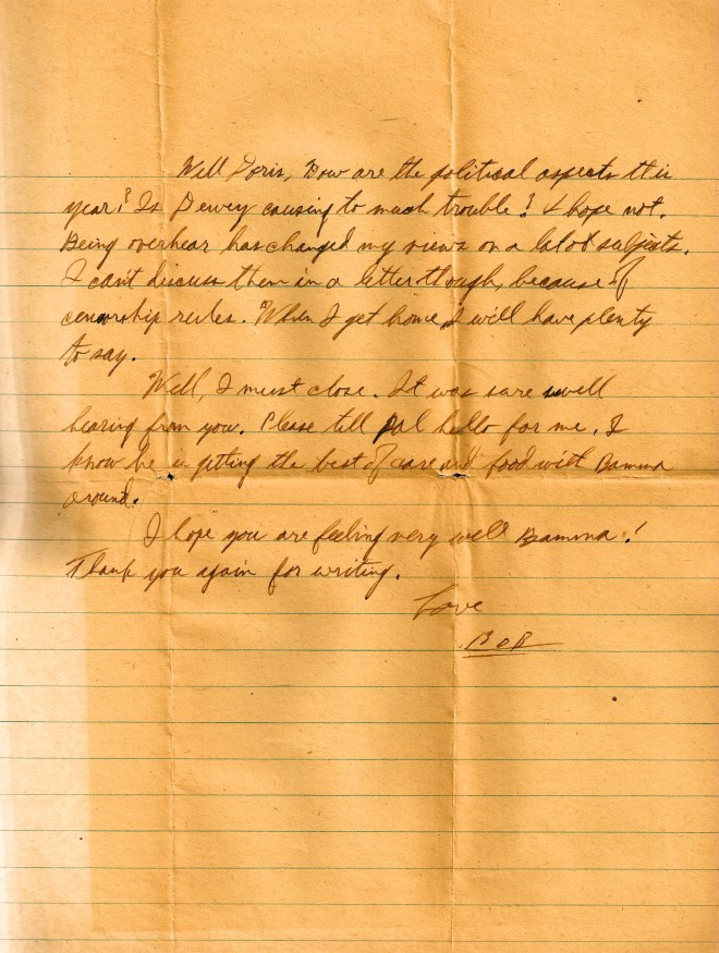 Uncle Robert Letter 1